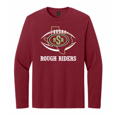 Adult TX Rough Riders Cardinal LS Tee