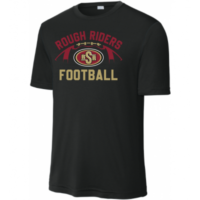 Adult RR Football Performance Black Tee