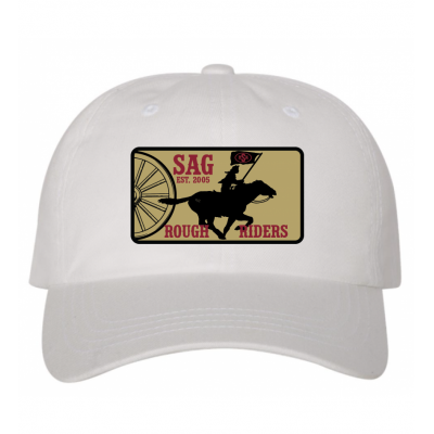 Saginaw White RR Wheel Dad Cap