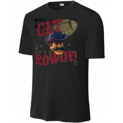 Adult Rowdy Performance Black Tee