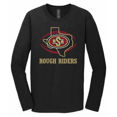 Adult TX Rough Riders Black LS Tee
