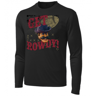 Adult Rowdy Black Performance LS Tee
