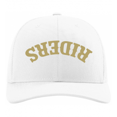 Riders Upside Down White Trucker
