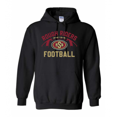 Adult RR Football Black Hoodie