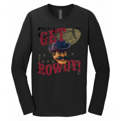 Adult Rowdy Black LS Tee