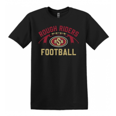 Adult RR Football Black Tee