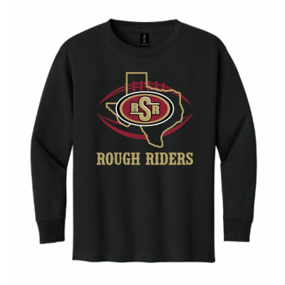 Youth TX Rough Riders Black LS Tee
