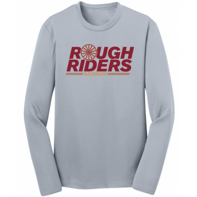 Youth Wagon Wheel Grey Performance LS Tee