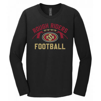 Adult RR Football Black LS Tee