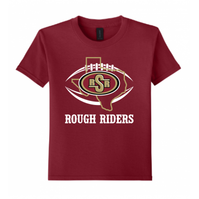 Youth TX Rough Riders Cardinal Tee