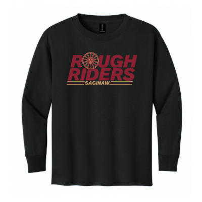 Youth Wagon Wheel Black LS Tee