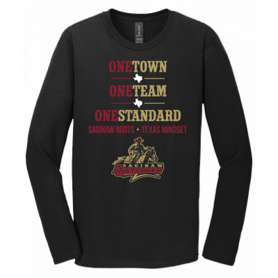 Adult Saginaw One TTS Black Cotton LS