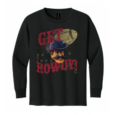 Youth Rowdy Black LS Tee