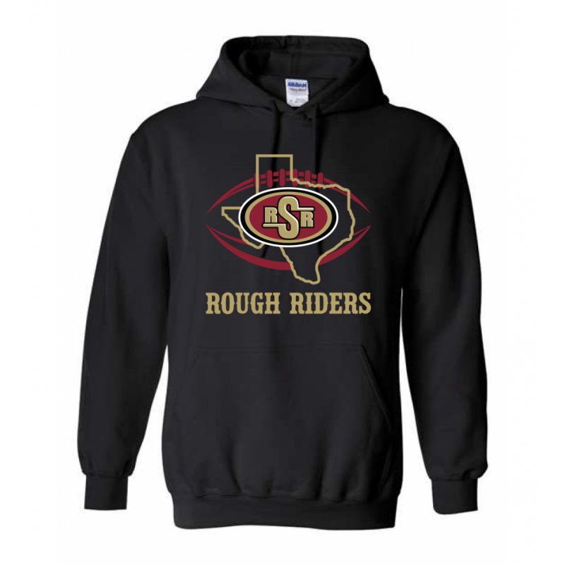 Adult TX Rough Riders Black Hoodie