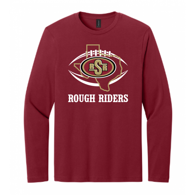 Adult TX Rough Riders Cardinal LS Tee