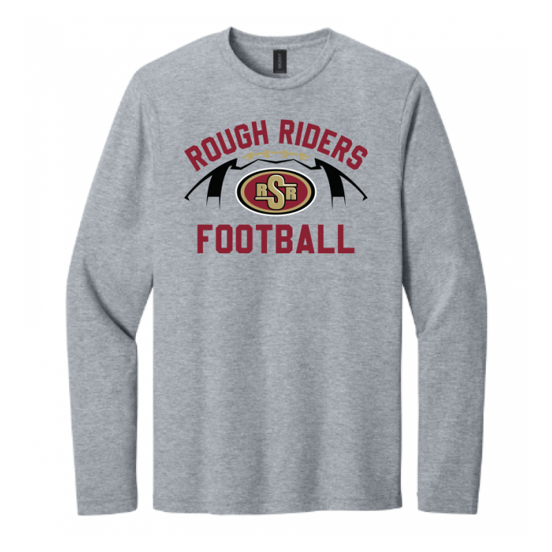 Adult RR Football Grey LS Tee