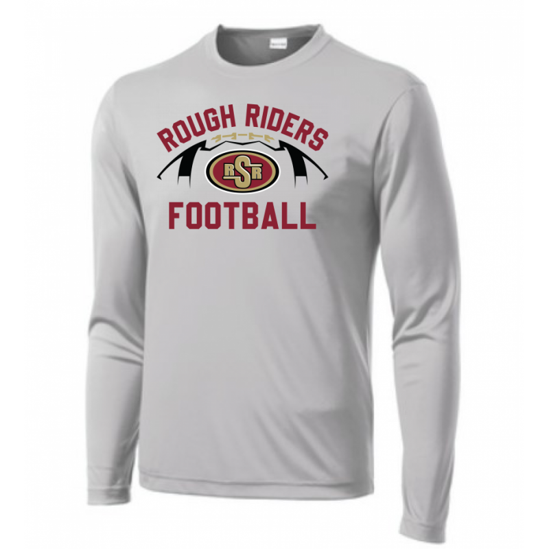 Adult RR Football Performance Grey LS Tee