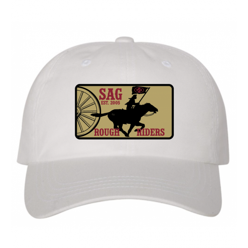 Saginaw White RR Wheel Dad Cap