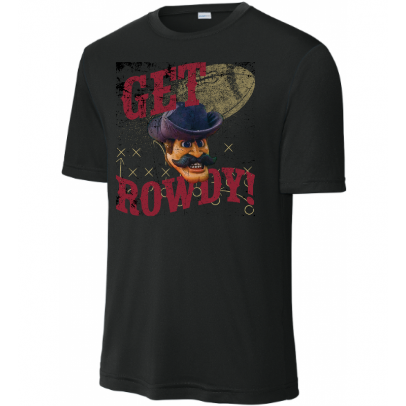 Adult Rowdy Performance Black Tee