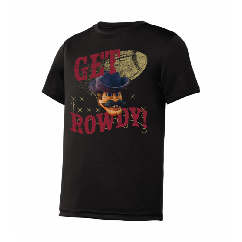Youth Rowdy Performance Black Tee