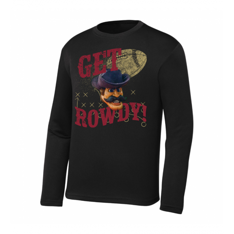 Youth Rowdy Black Performance LS Tee