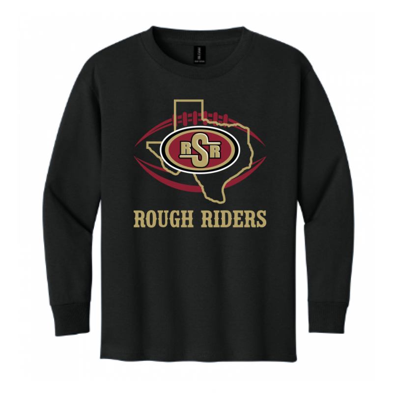 Youth TX Rough Riders Black LS Tee