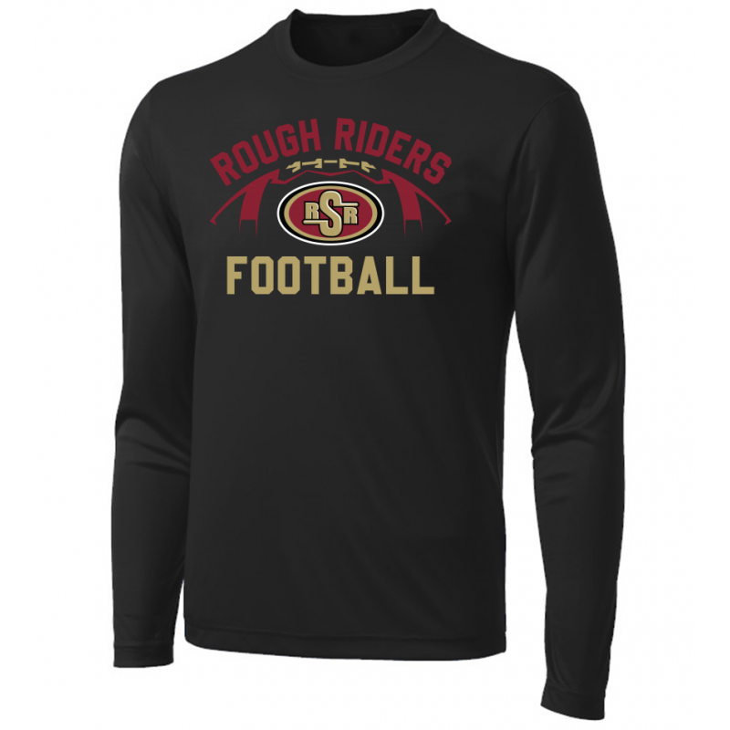 Adult RR Football Performance Black LS Tee