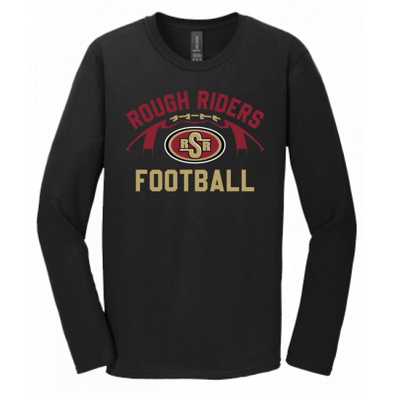 Adult RR Football Black LS Tee
