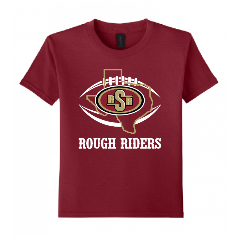 Youth TX Rough Riders Cardinal Tee