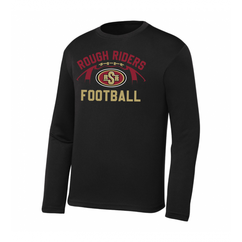 Youth RR Football Performance Black LS Tee