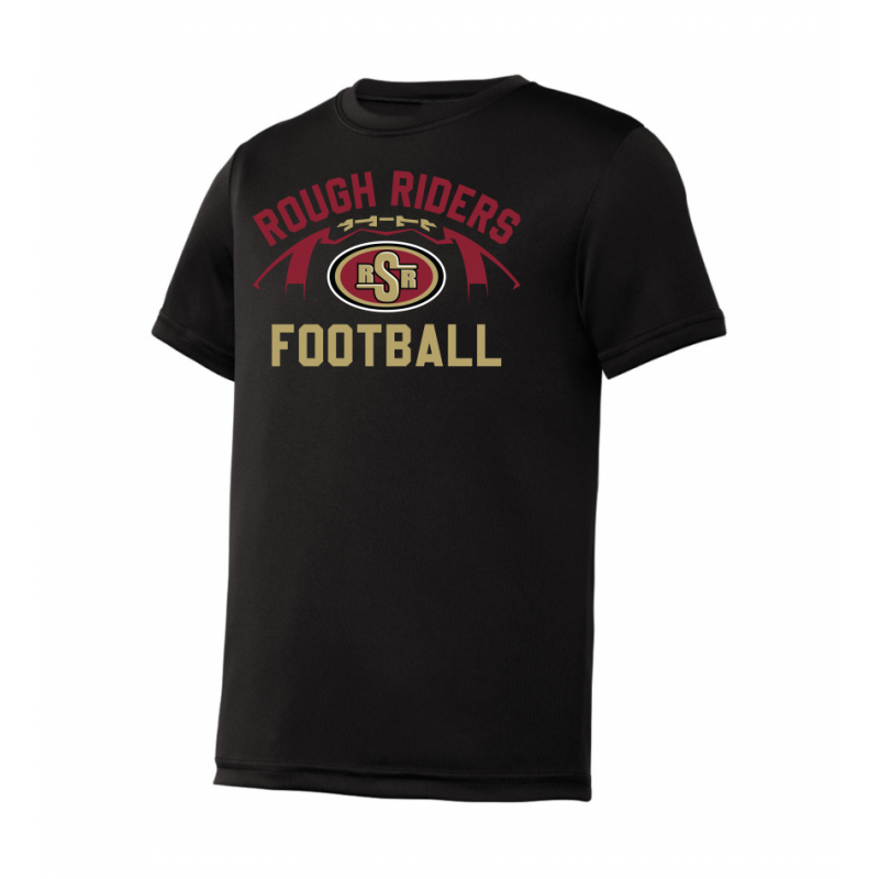 Youth RR Football Performance Black Tee