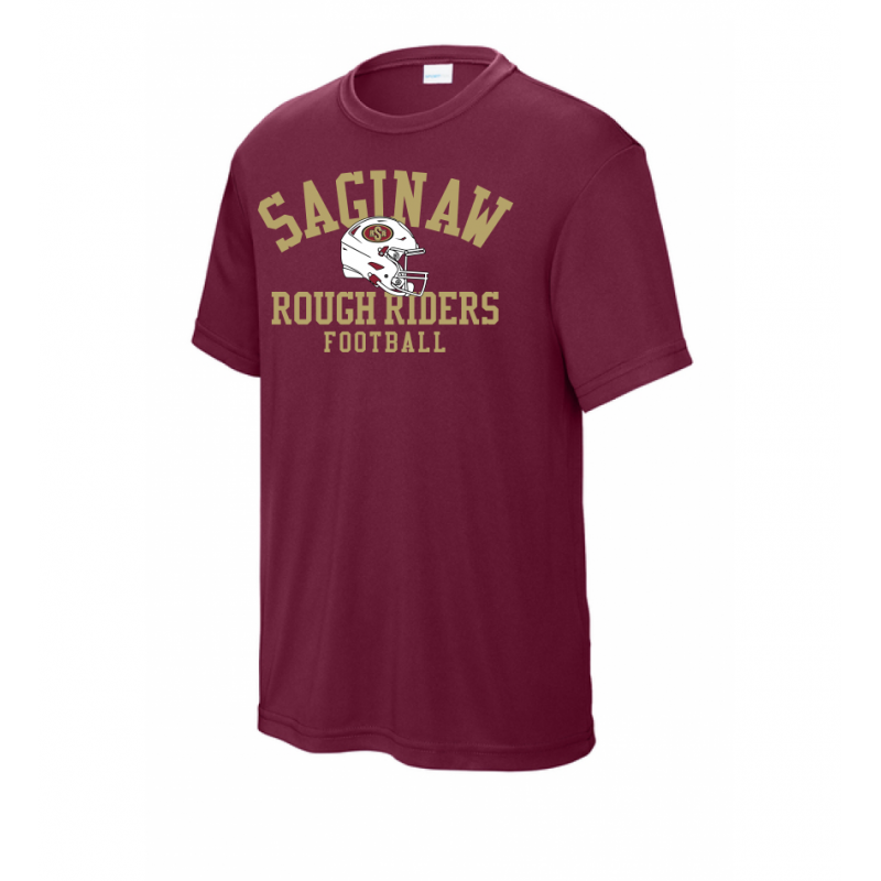 Youth Helmet Performance Cardinal Tee