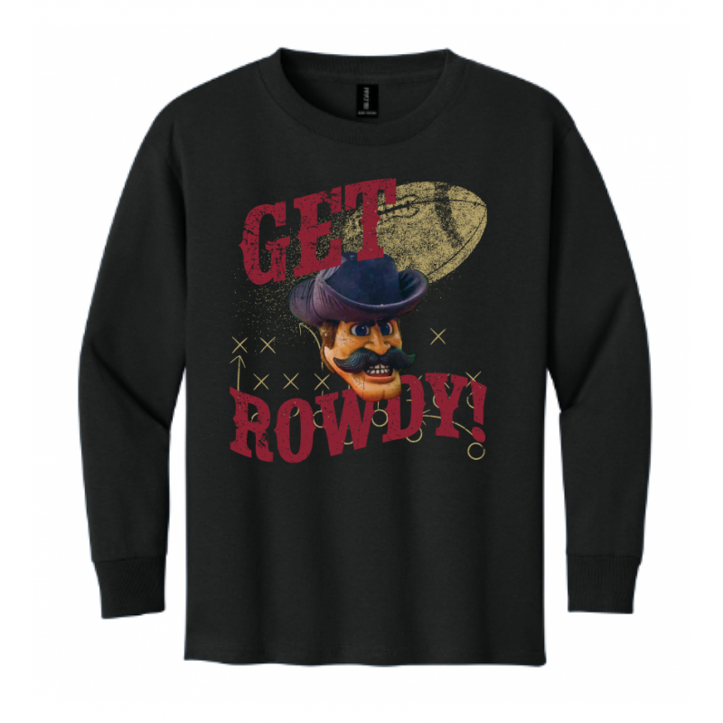 Youth Rowdy Black LS Tee